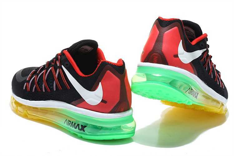 Nike Air Max 2015 beau pas cher basket noir rouge vert prix usine